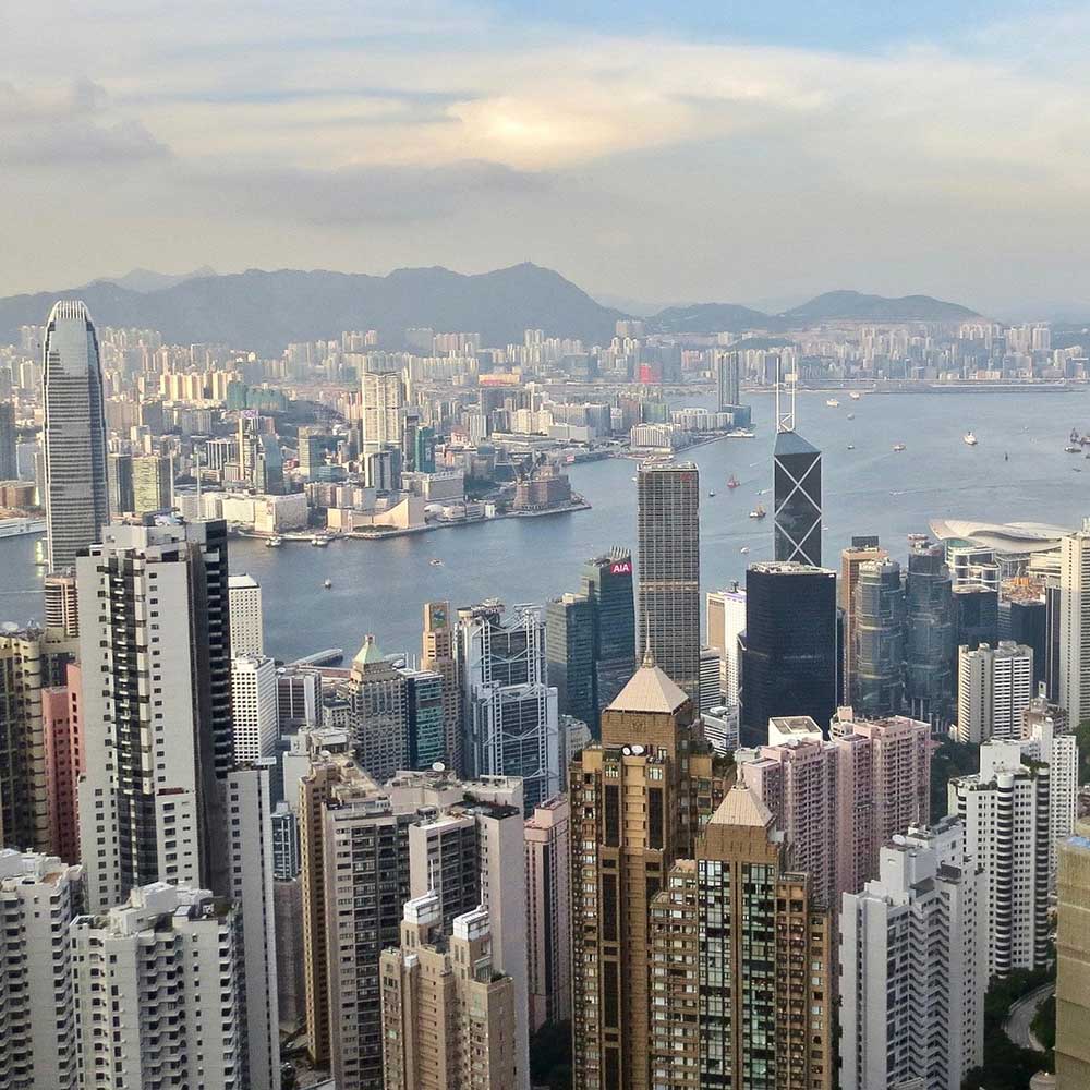 helicopter view of victoria peak